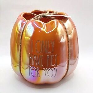 Rae Dunn Halloween ceramic luster pumpkin “I only have pies for you” NEW